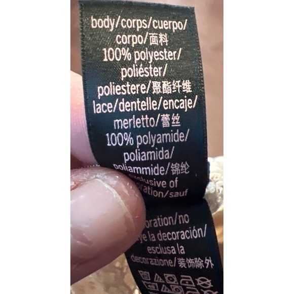 Victoria's Secret Satin Lace Trim Slip Chemise Nightgown L G Ivory - Picture 3 of 5